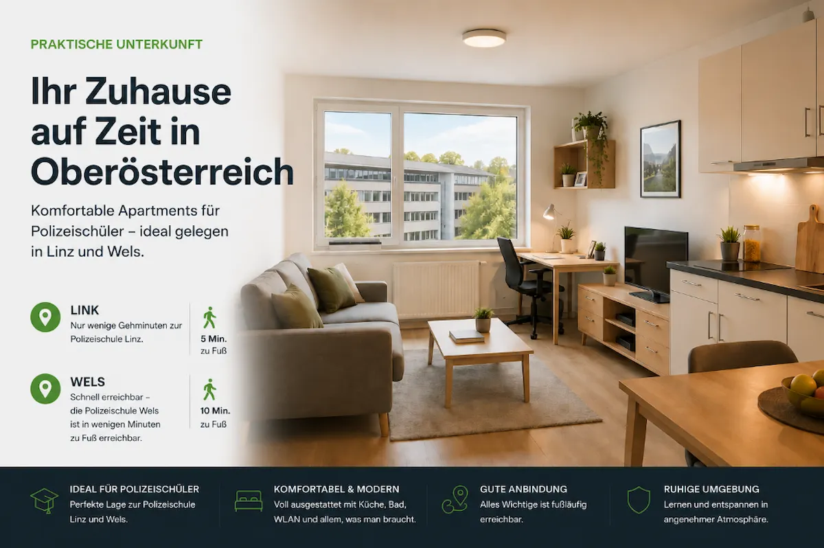 Unterkunft für Polizeischüler in Oberösterreich
